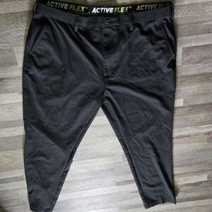 ​Haggar XL Black Active Flex Tech Performance Trousers Straight Fit